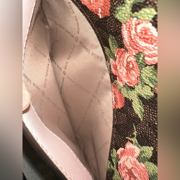 BNWT Floral CINDY Brown & pink MICHAEL KORS Crossbody Bag brand new Leather - Picture 12 of 14